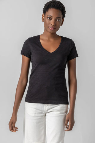 Lilla P Back Seam V Neck Tee - Premium clothing at Lonnys NY - Just $77! Shop Womens clothing now 
