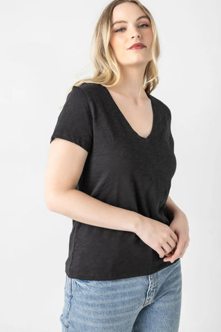 Lilla P Back Seam V Neck Tee - Premium clothing at Lonnys NY - Just $77! Shop Womens clothing now 