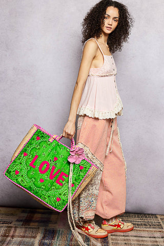POL Love Bandana Tote Bag