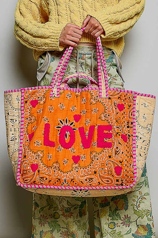 POL Love Bandana Tote Bag