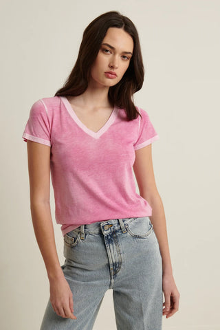 Patrick Assaraf Reverse Spray V Neck Tee - Premium clothing at Lonnys NY - Just $74! Shop Womens clothing now 