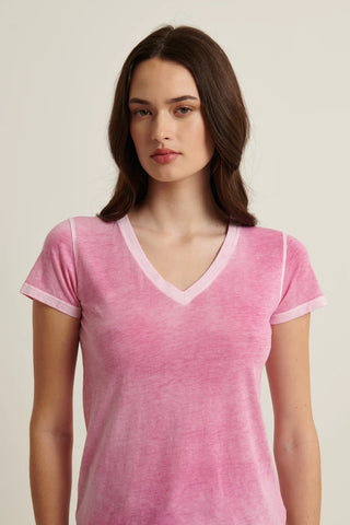 Patrick Assaraf Reverse Spray V Neck Tee - Premium clothing at Lonnys NY - Just $74! Shop Womens clothing now 