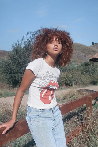 People of Leisure Rolling Stones Baby Tee - Premium clothing at Lonnys NY - Just $88! Shop Womens clothing now 