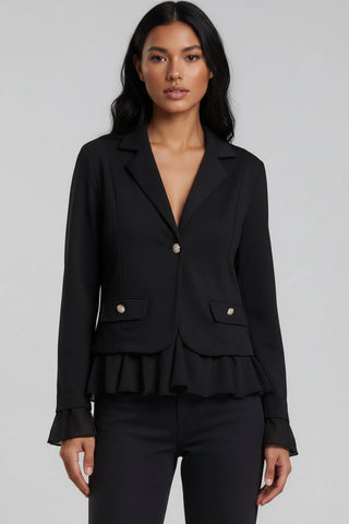 Pete Layered Chiffon Trim Blazer