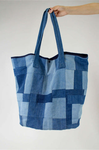 Porter Blue Patchwork Tote