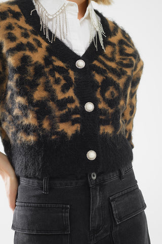 Q2 Leopard Print Cardigan - Premium clothing at Lonnys NY - Just $76! Shop Womens clothing now 