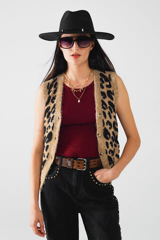 Q2 Leopard Print Vest - Premium clothing at Lonnys NY - Just $68! Shop Womens clothing now 