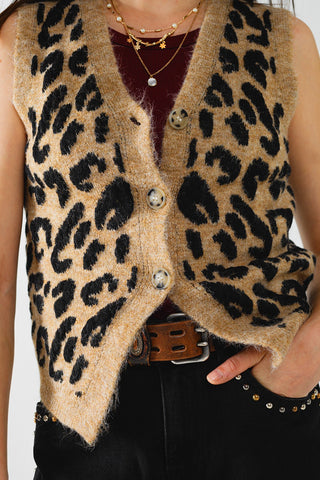 Q2 Leopard Print Vest - Premium clothing at Lonnys NY - Just $68! Shop Womens clothing now 