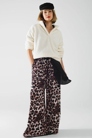 Q2 Wide Leg Leopard Print Pants - Premium clothing at Lonnys NY - Just $65! Shop Womens clothing now 