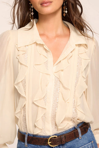 Ramy Brook Claire Silk Ruffle Blouse
