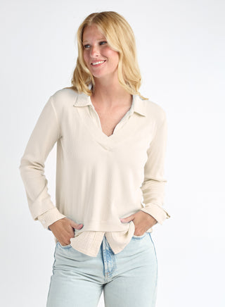 Red Haute Double Layer Shirt - Premium clothing at Lonnys NY - Just $119! Shop Womens clothing now 