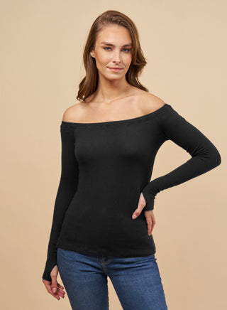 Red Haute Off Shoulder Long Sleeve Shirt - Premium clothing at Lonnys NY - Just $84! Shop Womens clothing now 