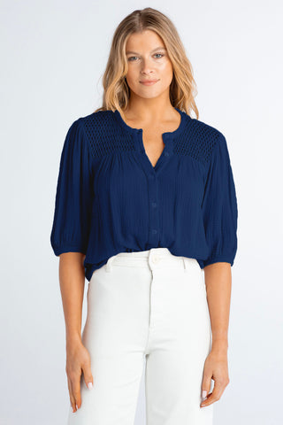 Red Haute Puff Sleeve Button Down Shirt - Premium Shirts & Tops at Lonnys NY - Just $106! Shop Womens clothing now 