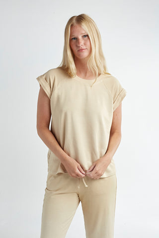 Red Haute Rolled Sleeve Tee - Premium clothing at Lonnys NY - Just $64! Shop Womens clothing now 