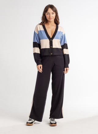 Red Haute Striped Cardigan