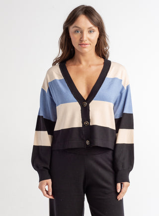 Red Haute Striped Cardigan