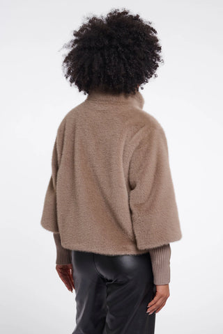 Rino & Pelle Nesrin Faux Fur Jacket with Detachable Ribbed Sleeves
