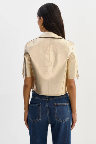 Lamarque Sevana Leather Jacket Brown/Gold