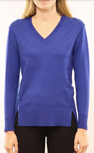 Lonnys Long Sleeve V Neck Pullover - Premium Shirts & Tops from Lonnys NY - Just $110! Shop now 
