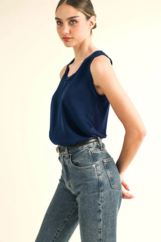 Stateside Cosmo Satin Sleeveless Tank Top