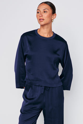 Stateide Cosmo Satin Crewneck Shirt