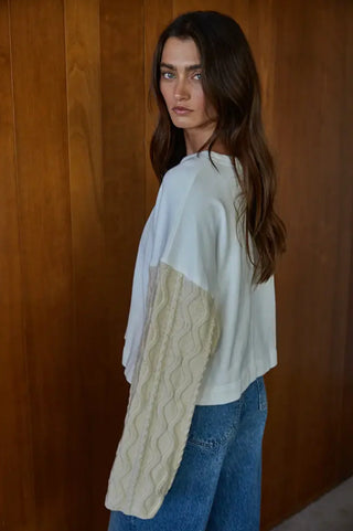 Talk to Angels Cable Sleeve Sweater