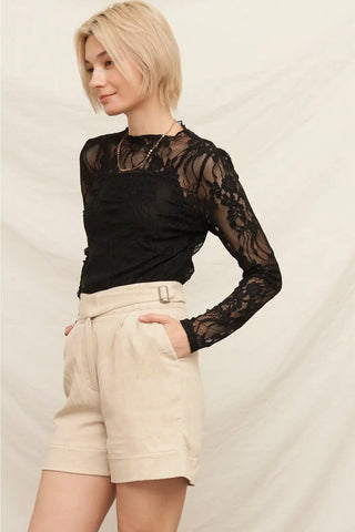 Talk to Angels Lace Long Sleeve Shirt