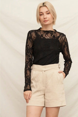 Talk to Angels Lace Long Sleeve Shirt