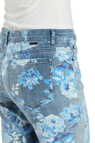 Tractr Floral Printed Flare Jeans