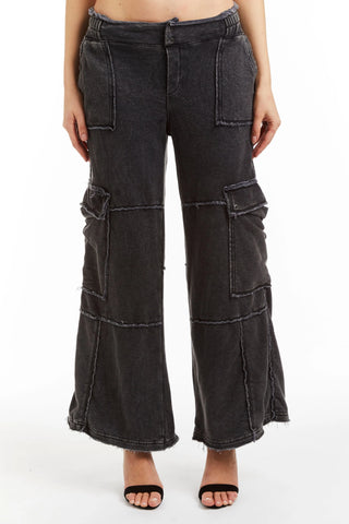 Tractr Mid Rise Cargo Lounge Pants - Premium clothing at Lonnys NY - Just $92! Shop Womens clothing now 