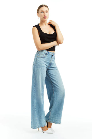 Tractr Wide Leg Outseam Jeans - Premium clothing at Lonnys NY - Just $88! Shop Womens clothing now 