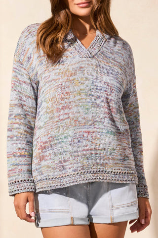 Tribal Hooded Sweater Top - Premium clothing at Lonnys NY - Just $112! Shop Womens clothing now 