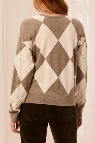 Tribal Studded Argyle Sweater