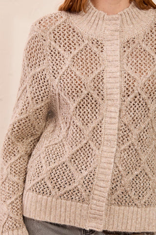 Tribal Mockneck Sweater Cardigan