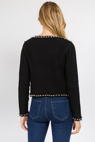 Twin Angels Josette Frayed Pearl Jacket