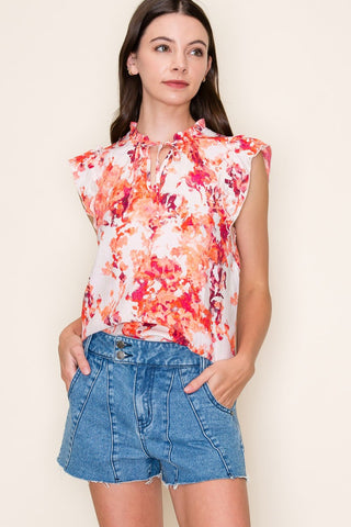 Twin Angels Keyhole Floral Shirt - Premium clothing at Lonnys NY - Just $71! Shop Womens clothing now 