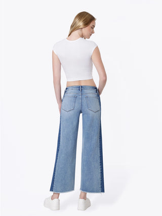 Vervet Olivia Side Panel Mid Rise Cropped Jeans