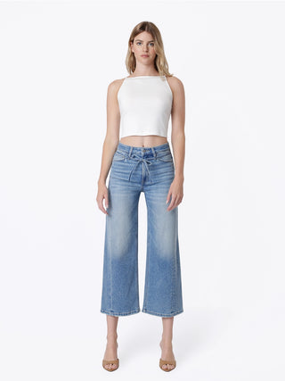 Vervet Olivia High Rise Cropped Wide Leg Double Seam Jeans