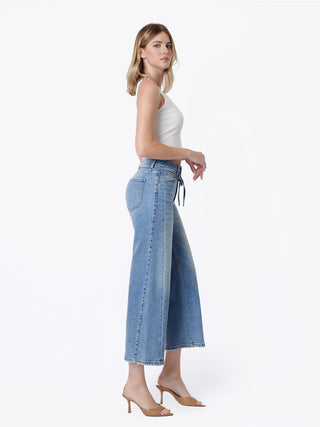 Vervet Olivia High Rise Cropped Wide Leg Double Seam Jeans