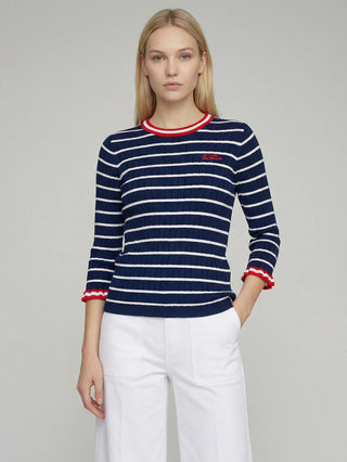 Vilagallo 3/4 Sleeve Ribbed Sweater