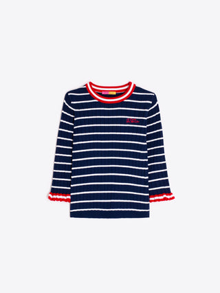 Vilagallo 3/4 Sleeve Ribbed Sweater