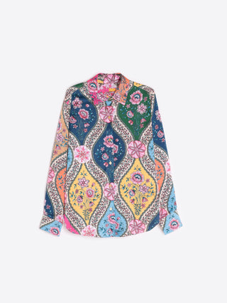 Vilagallo Donia Floral Button Down Blouse