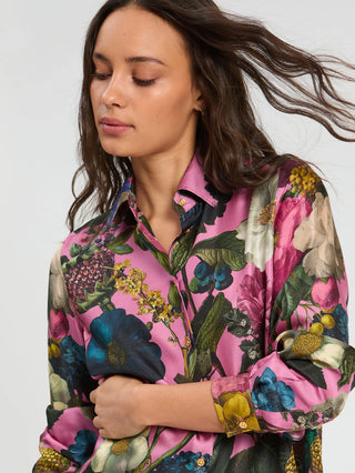 Vilagallo Floral Silk Blouse