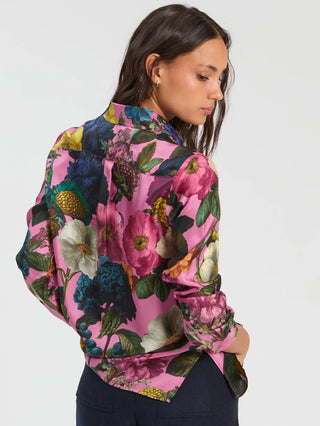 Vilagallo Floral Silk Blouse