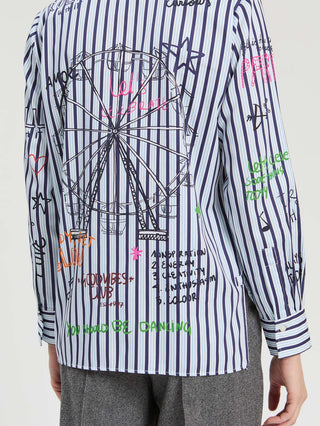 Vilagallo Noria Ferris Wheel Graffiti Striped Shirt