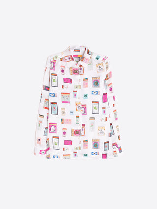 Vilagallo Tea Silk Button Down Shirt