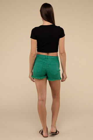 Acid Washed Frayed Hem Shorts *Online Only* - Premium clothing at Lonnys NY - Just $53! Shop Womens clothing now 