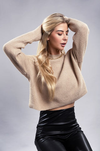 Mock Neck Sweater *Online Only* - Premium clothing at Lonnys NY - Just $35! Shop Womens clothing now 