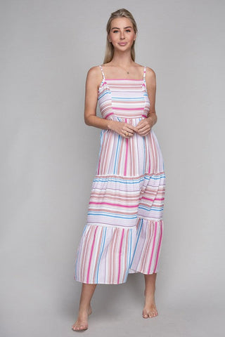 Striped Print Ruffle Hem Cami Dress  *Online Only* - Premium  from Nuvi Apparel - Just $42! Shop now 