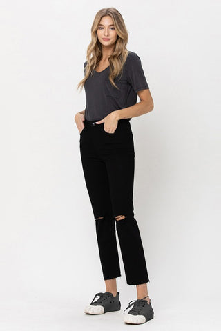 Flying Monkey HIGH RISE STRAIGHT W RAW HEM *Online Only* - Premium Jeans at Lonnys NY - Just $85! Shop Womens clothing now 